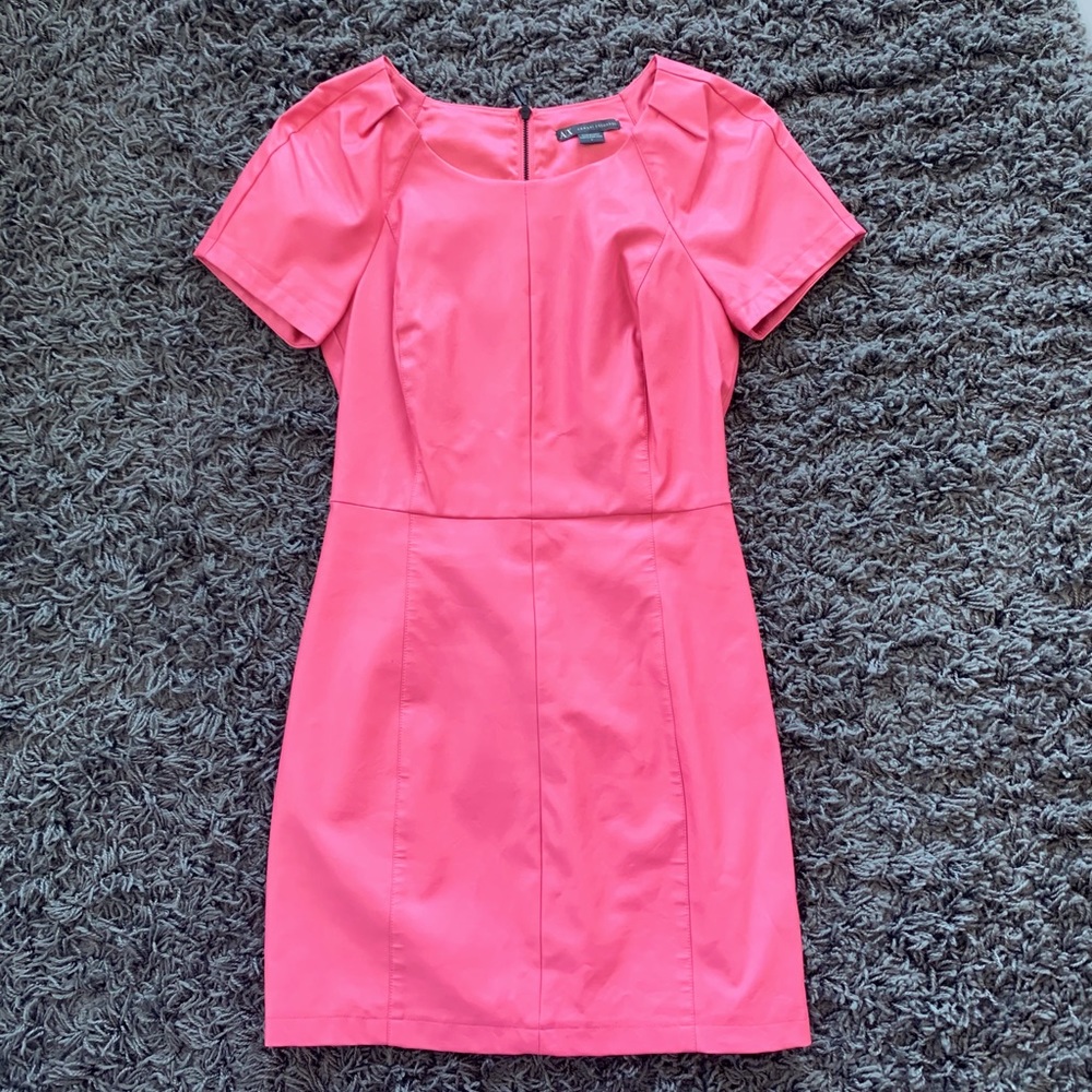 Pink Leather Collectible Armani Exchange Dress